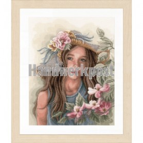 borduurpakket meisje met hoed