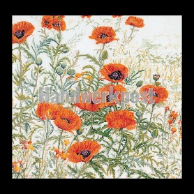 borduurpakket papavers oranje