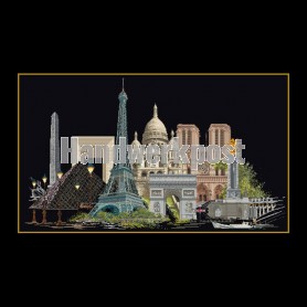 borduurpakket parijs op zwart