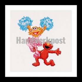 borduurpakket sesamstraat, elmo en abby dansen