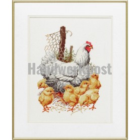 borduurpakket kip met kuikens