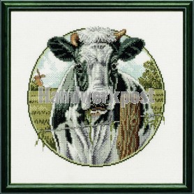 borduurpakket zwart/witte koe