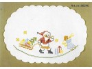 kruissteekkleedje kerstman deelt uit…, wit