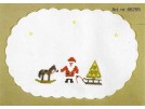 kruissteekkleedje kerstman met slee, wit