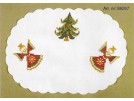 kruissteekkleedje kerstengelen met kerstboom, wit