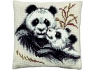kruissteekkussen panda met jong