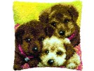 knoopkussen drie puppies (excl. knoophaak)