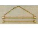 metalenbeslag met ketting voor bellekoord/groeimeter/meetlat 14 cm