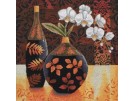 borduurpakket stilleven, vaas/bloemen met fles