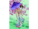 borduurpakket geisha met parasol