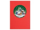 borduurpakket kerstkaart, winterdorp