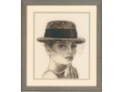 borduurpakket dame met voile/hoed