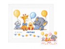 borduurpakket "geboortefeestje" (incl. blauw/rose garen)