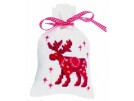 borduurpakket kruidenzakje, eland in kerstsfeer
