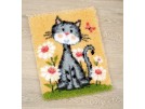 knoopkleed poes met bloemen