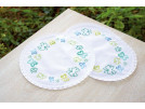 steelsteekkleedje (3 st.) blauw/groene vlinders, wit