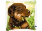 kruissteekkussen rottweiler pup