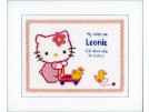 borduurpakket hello kitty, geboorte leonie