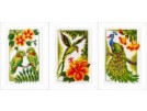 borduurpakket exotische vogels drieluik