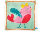 kruissteekkussen lief!, roze vogel