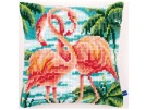 kruissteekkussen flamingo's