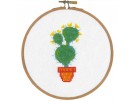 borduurpakket cactus met gele bloem (incl. borduurring)