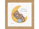 borduurpakket popcorn bear, slapend op maan, geboorte arthur