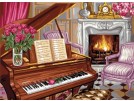 stramien pianoscene met rozen