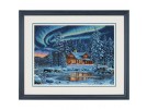 borduurpakket winterlandschap in nachtsfeer