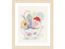 borduurpakket bloemen in theepot