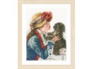 borduurpakket renoir, meisje met hond
