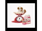 borduurpakket puppy's op weegschaal