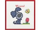 borduurpakket woezel&pip, woezel met bloem