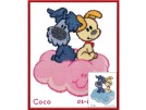 borduurpakket woezel&pip, geb. joep/coco (incl. blauw/rose garen)