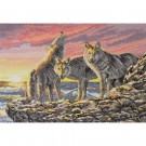 borduurpakket wolven bij zonsopgang