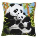 kruissteekkussen panda met jong