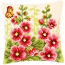 kruissteekkussen bloemen met vlinder