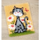 knoopkleed poes met bloemen