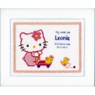 borduurpakket hello kitty, geboorte leonie