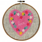 borduurpakket hart met bloemen (incl. borduurring)