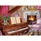 stramien pianoscene met rozen