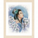 borduurpakket asian lady in blue