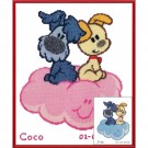 borduurpakket woezel&pip, geb. joep/coco (incl. blauw/rose garen)